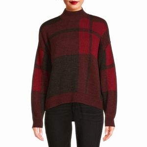 SOLD Time and True women's Plaid Mock Neck Sweater